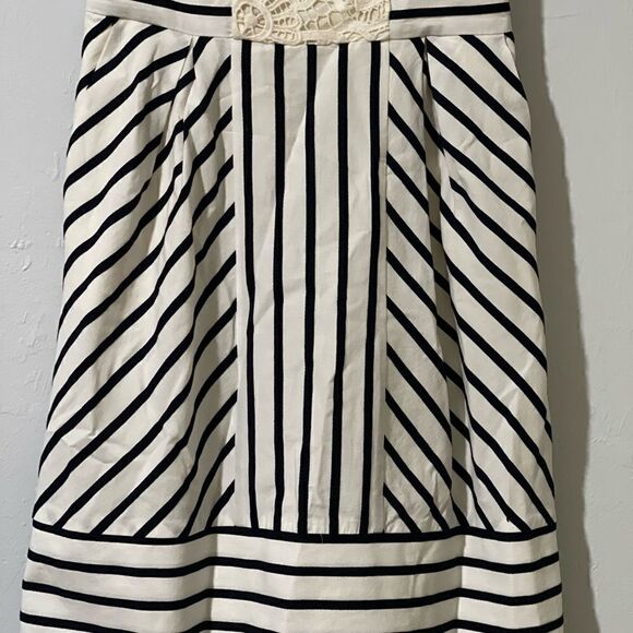 Maeve Anthropology Chessia dress blue stripe crochet front 4 Sleeveless - Picture 7 of 14